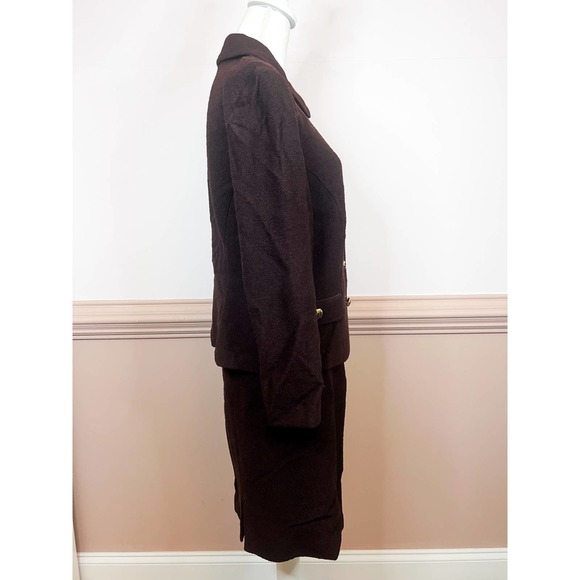 St John Collection 2 Piece Chocolate Brown Suit Size 12 - Picture 3 of 10